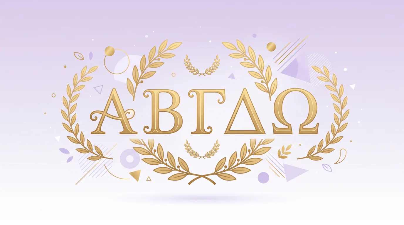 Greek alphabet uppercase and lowercase chart styled for Adopt Me names